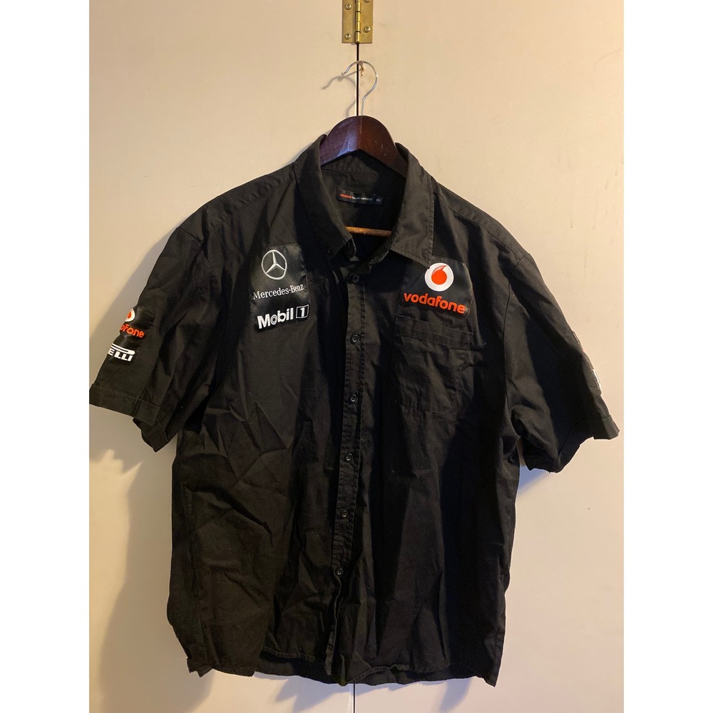 Vodafone McLaren Mercedes Shirt Mens 2XL Black Uniform F1 Racing Hugo Boss